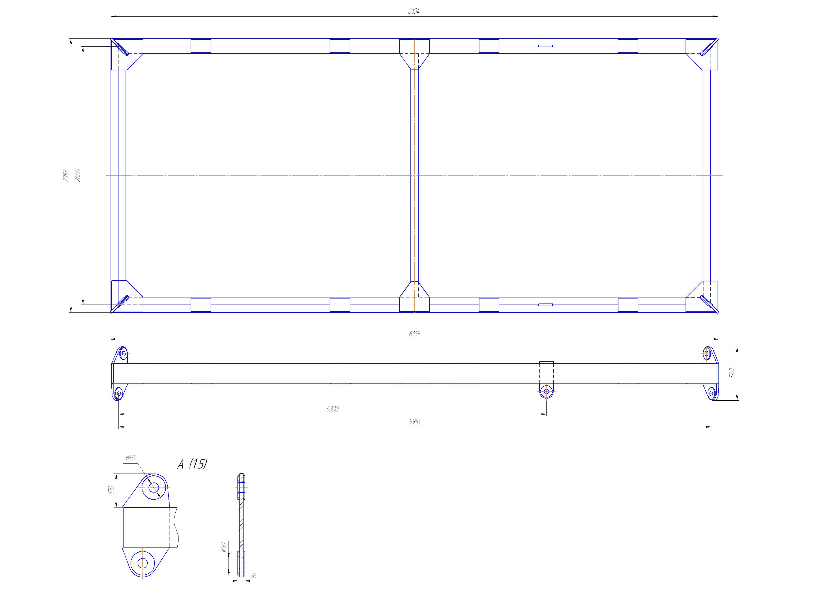 Траверса-спредер для грузовых автомобилей грузоподъёмностью 25 тонн