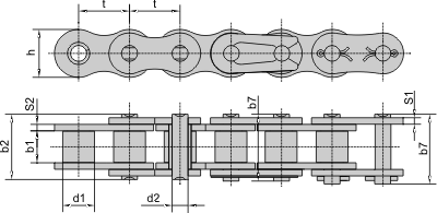 Цепи приводные роликовые специальные