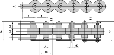 Цепи приводные роликовые специальные