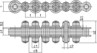 Цепи приводные роликовые специальные