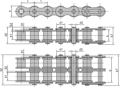 Цепи приводные специальные самосмазывающиеся