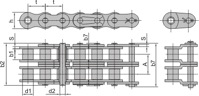 Цепи сцепления - Двухрядные
