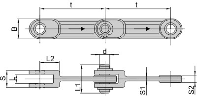 Разборная с фиксацией пальца сжимной стопорной шайбой (Р2)